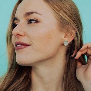 Aquamarine Studs in Gold by Little Sycamore